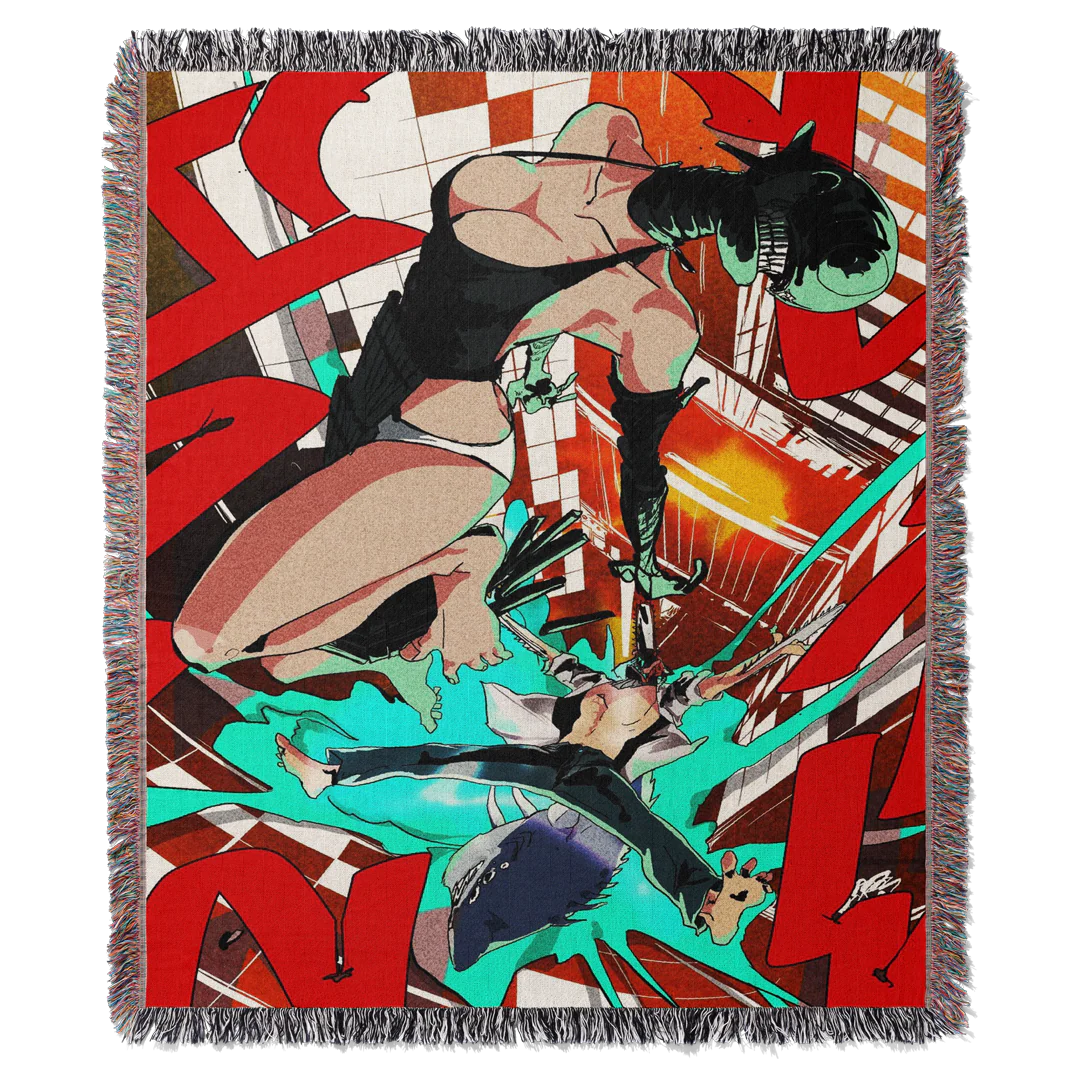 Chainsaw 3 Woven Blanket Tapestry
