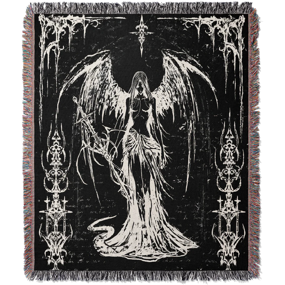 Gothic Wings Woven Blanket Tapestry