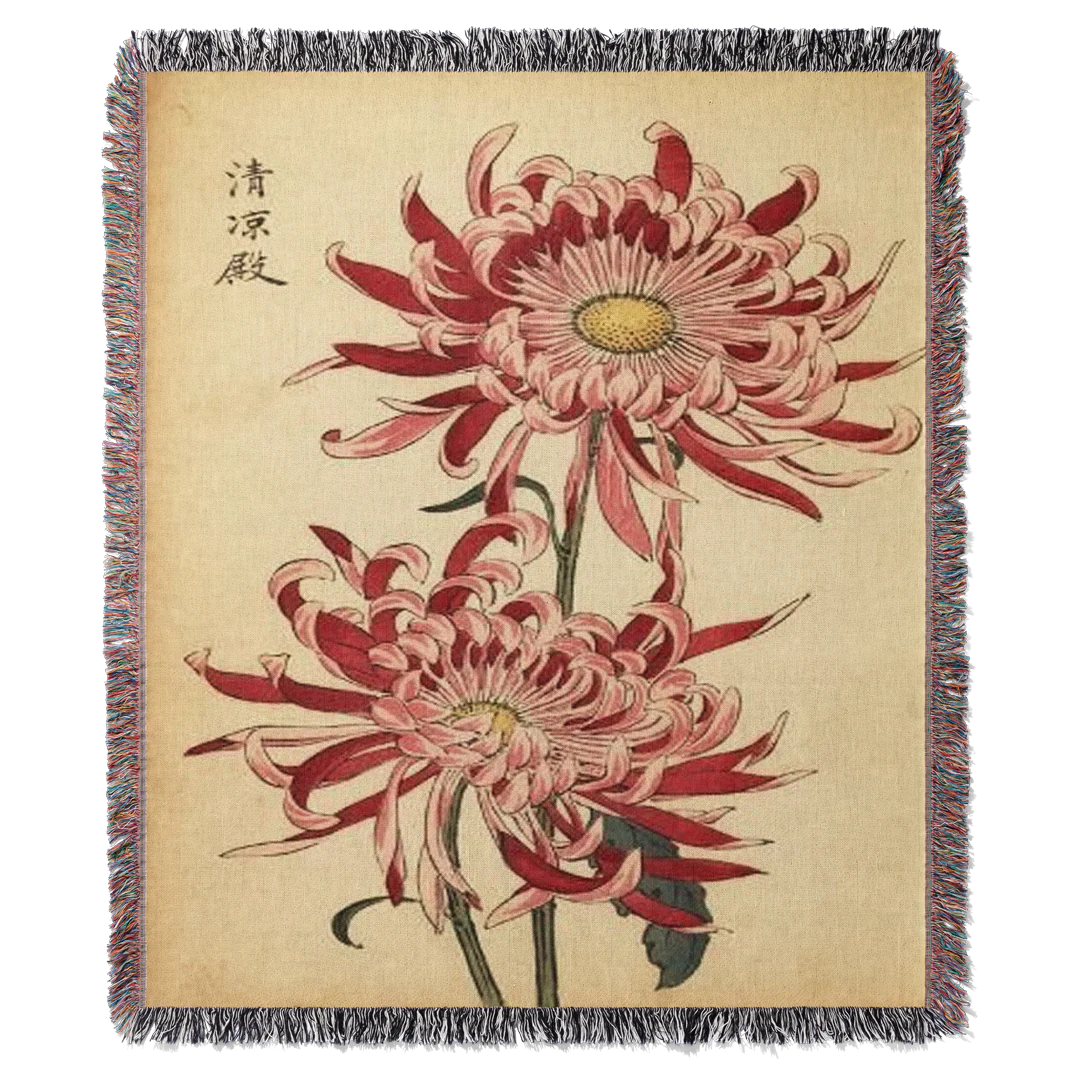 Twin Flowers Woven Blanket Tapestry
